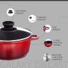 Nouvetta Die Cast Casserole with Lid (20 cm) and 4.5mm Thickness, Red & Black Nouvetta Die Cast Casserole with Lid (20 cm) and 4.5mm Thickness, Red & Black