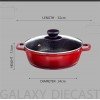 Nouvetta Die Cast Non Stick Kadhai with Glass Lid ( 24 cm, 3 Coat, 4.5mm Thickness), Red & Black Nouvetta Die Cast Non Stick Kadhai with Glass Lid ( 24 cm, 3 Coat, 4.5mm Thickness), Red & Black