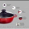 Nouvetta Die Cast Non Stick Kadhai with Glass Lid ( 24 cm, 3 Coat, 4.5mm Thickness), Red & Black Nouvetta Die Cast Non Stick Kadhai with Glass Lid ( 24 cm, 3 Coat, 4.5mm Thickness), Red & Black