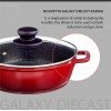 Nouvetta Die Cast Non Stick Kadhai with Glass Lid ( 24 cm, 3 Coat, 4.5mm Thickness), Red & Black Nouvetta Die Cast Non Stick Kadhai with Glass Lid ( 24 cm, 3 Coat, 4.5mm Thickness), Red & Black