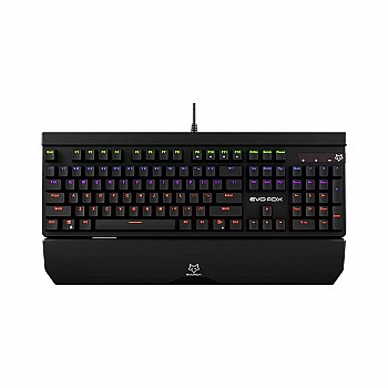 EvoFox Katana Fully Programmable Mechanical Gaming Keyboard with Blue Switches, Backlit Keys,   (Black