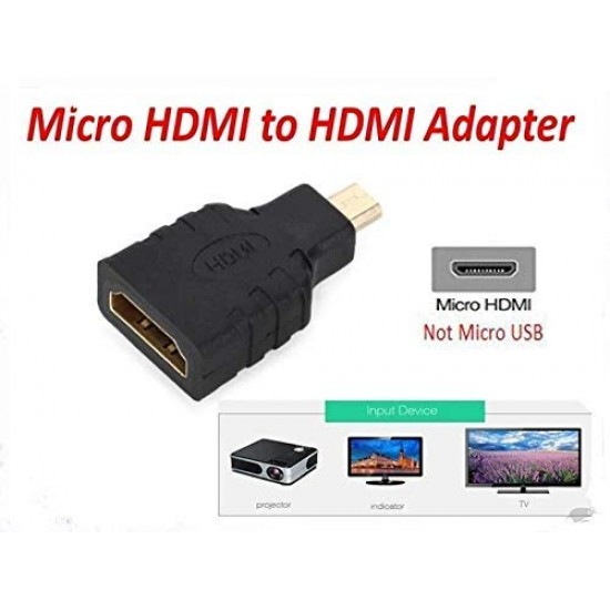 LS LAPSTER Quality Assured Micro HDMI Adapter, HDMI Female (Type-A) to Micro HDMI Male (Type-D) for Raspberry pi 4 Gold Plated Connector Converter Ada