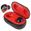 pTron Bassbuds Evo Bluetooth 5.0 Wireless Headphones, Deep Bass, Touch Control Wireless TWS Earbuds, with Voice Assistance (Black & Red)