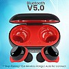 pTron Bassbuds Evo Bluetooth 5.0 Wireless Headphones, Deep Bass, Touch Control Wireless TWS Earbuds, with Voice Assistance (Black & Red)