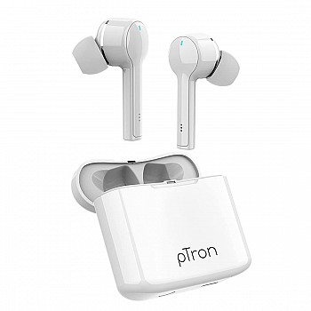 pTron Bassbuds Lite V2 Bluetooth 5.1 Wireless Headphone, 20Hrs Total Playtime with Case