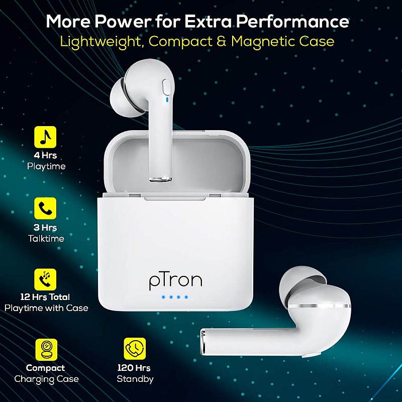 pTron Bassbuds Vista in-Ear True Wireless Bluetooth 5.1 Headphones