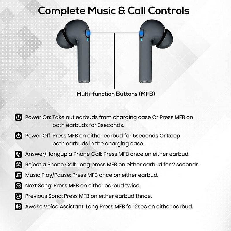 pTron Bassbuds Vista in-Ear True Wireless Bluetooth 5.1 Headphones