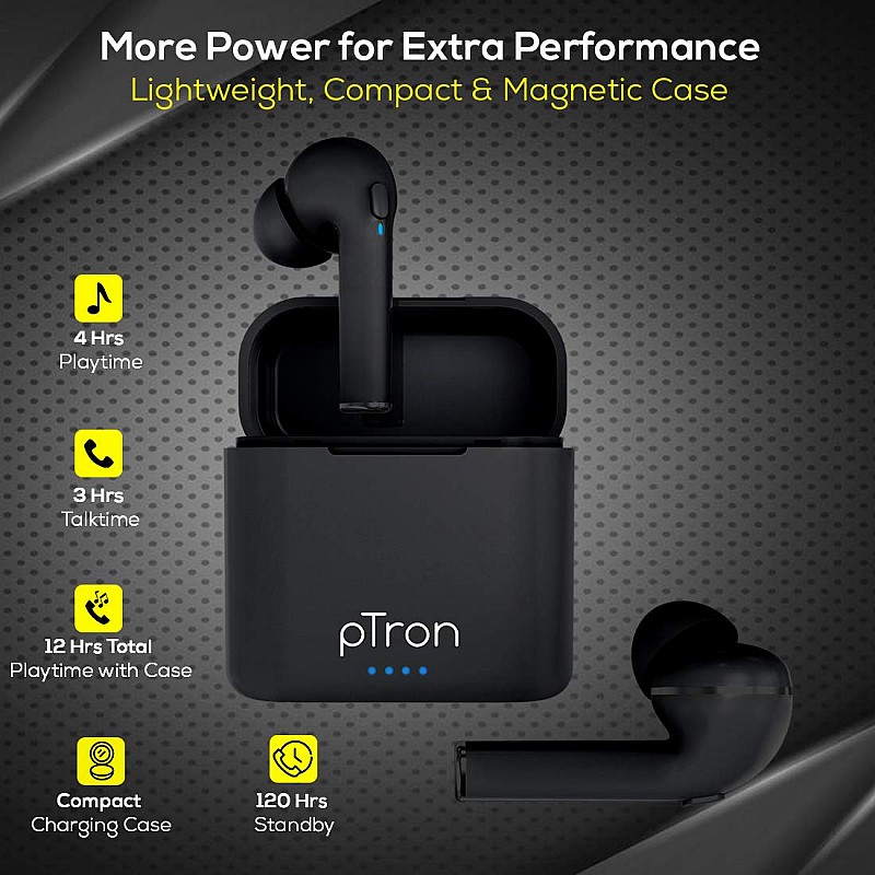 pTron Bassbuds Vista in-Ear True Wireless Bluetooth 5.1 Headphones