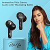 pTron Basspods P481 Pro Active Noise Cancellation (ANC) Wireless Earphones, TypeC Fast Charging & IPX4 Water-Resistant (Black)