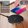 pTron Bullet Wireless WX21 15W Fast Charging Pad with 3A Type-C 1.2 Meter Cable, Compatible with Wireless Charging (Black)