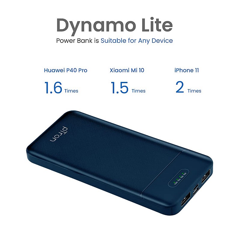 pTron Dynamo Lite 10000mAh Li-Polymer Power Bank Black