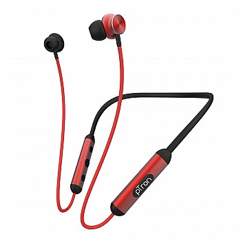 pTron InTunes Ultima Wireless Headphones, Powerful Bass, 18Hrs Playtime, Type-C Fast Charging, Bluetooth 5.0, Passive Noise Cancellation (Black & Red)