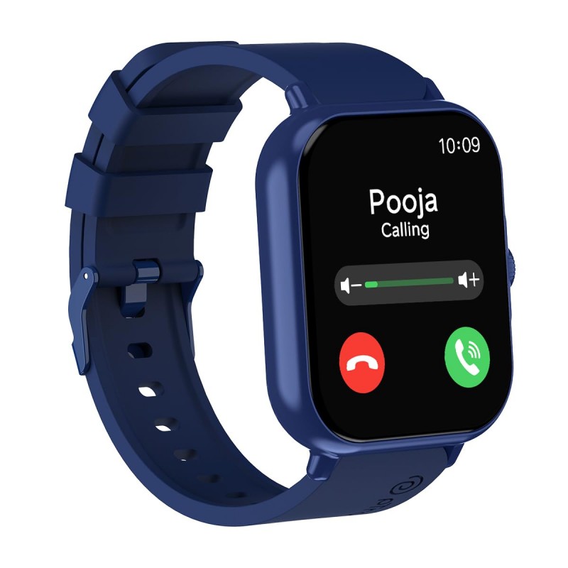 pTron Pulsefit P61+ 1.85" Full Touch Display Bluetooth Calling Smartwatch, Functional Crown, 580 NITS Brightness, HR, SpO2, Watch Faces, Inbuilt Games, 5 Days Battery Life & IP68 Waterproof (Blue)