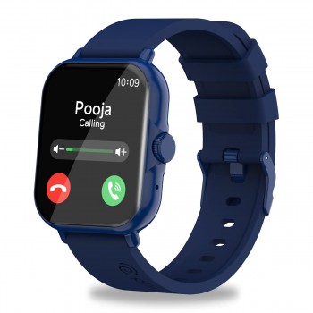 pTron Pulsefit P61+ 1.85" Full Touch Display Bluetooth Calling Smartwatch, Functional Crown, 580 NITS Brightness, HR, SpO2, Watch Faces, Inbuilt Games, 5 Days Battery Life & IP68 Waterproof (Blue)
