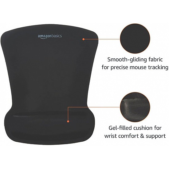 SBD089WD Gel Mouse Pad with Wrist Rest (Black) 