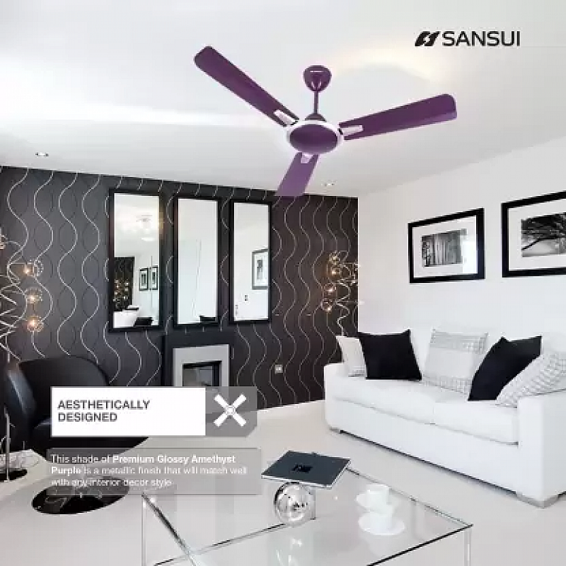 Sansui Aero Majestic Decorative Ceiling Fan (Amethyst Purple, Pack of 1)