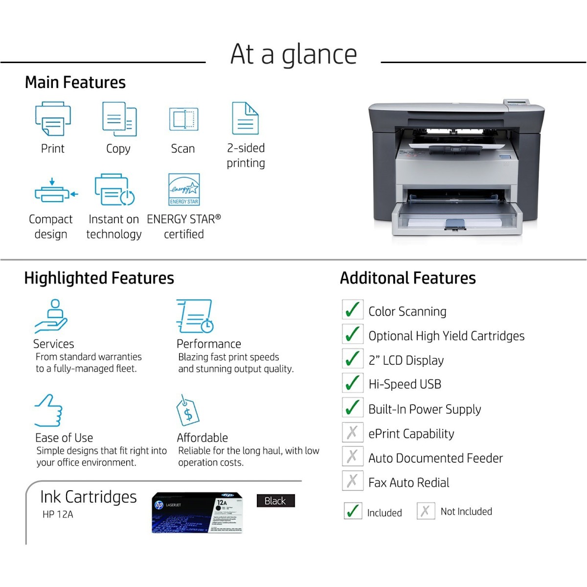 HP Laserjet M1005 Multifunction Laser Printer Black (refurbished)