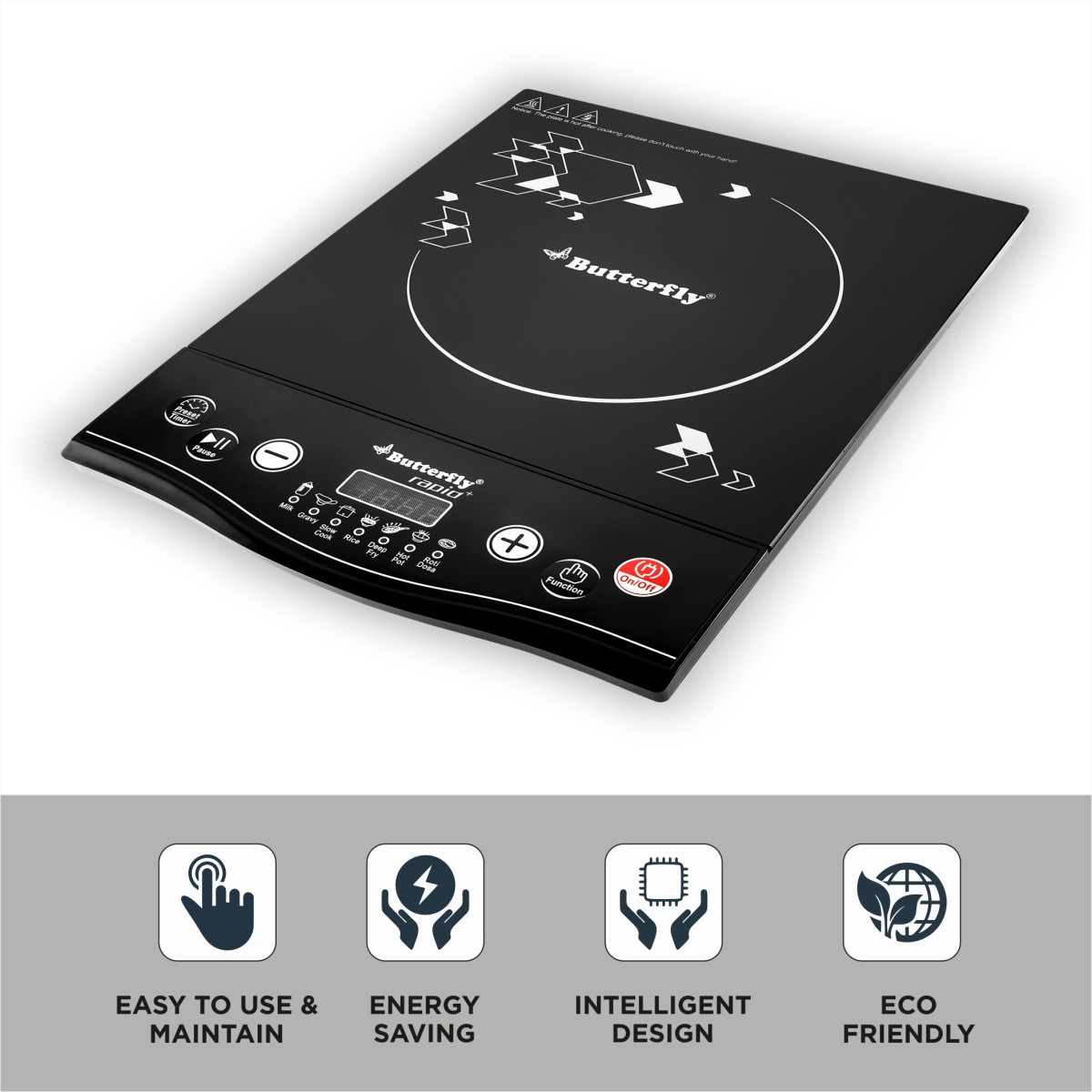 Butterfly Rapid Plus Induction Cooktop  (Black, Push Button) Butterfly Rapid Plus Induction Cooktop  (Black, Push Button)