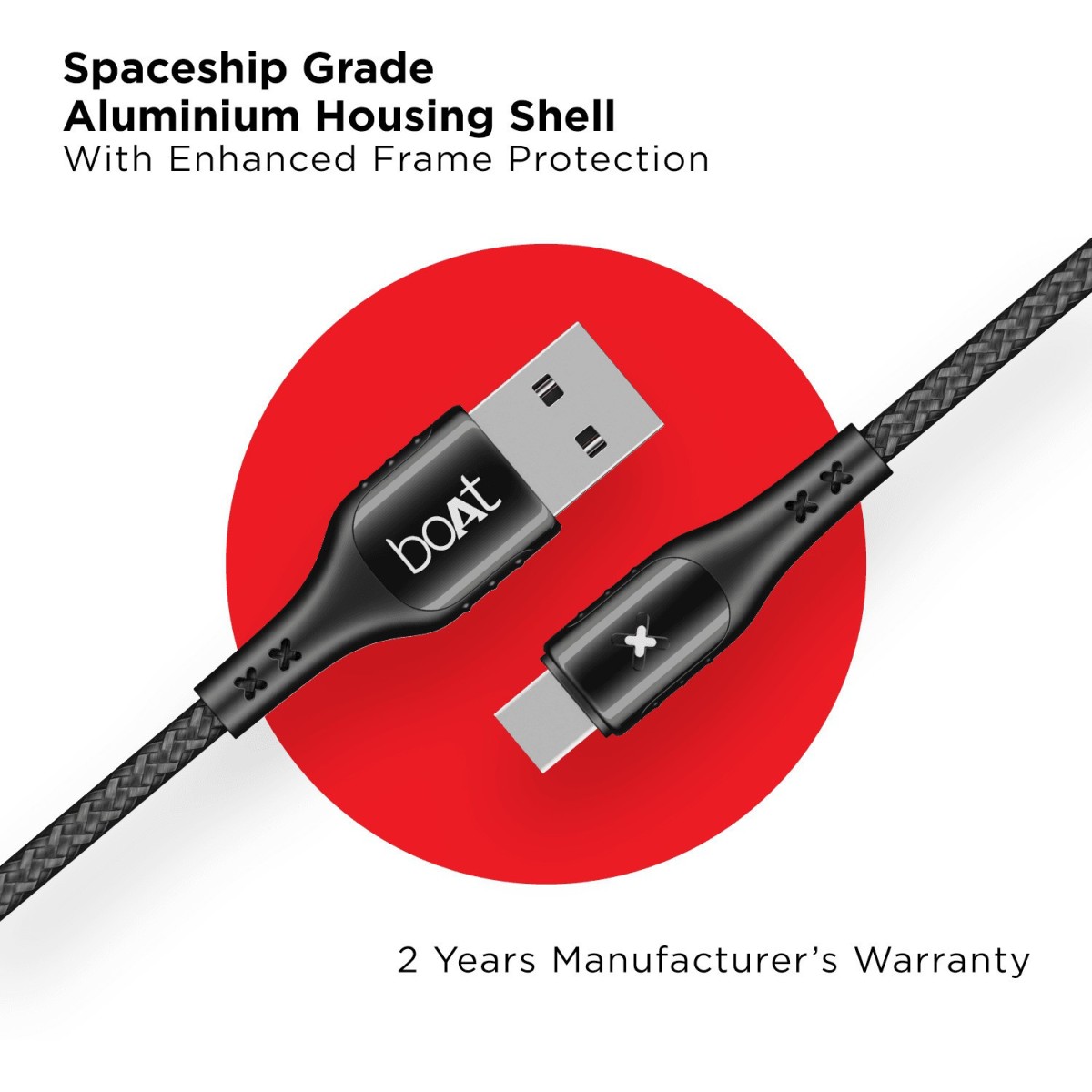 boAt USB Type C Cable 3 A 1.5 m 600 Stress Resistant,Auto Disconnecting with LED Indicator, 3A (Compatible with Mobile, Tablet, Laptop, Mecurial Black)