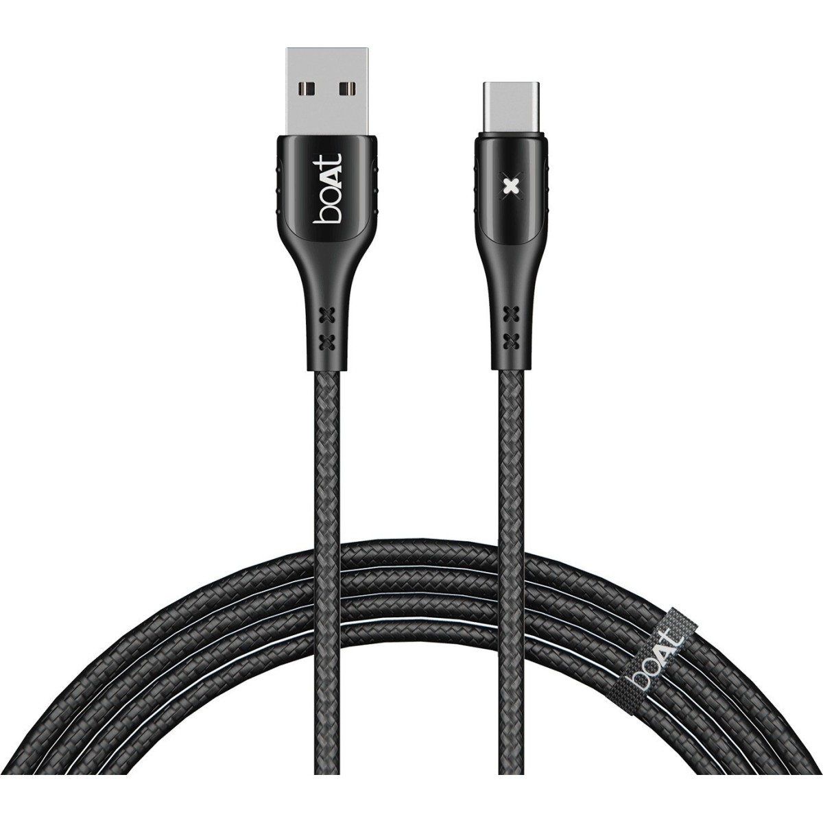 boAt USB Type C Cable 3 A 1.5 m 600 Stress Resistant,Auto Disconnecting with LED Indicator, 3A (Compatible with Mobile, Tablet, Laptop, Mecurial Black)