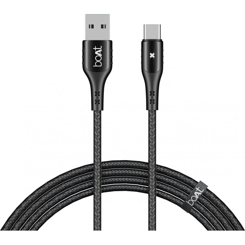 boAt USB Type C Cable 3 A 1.5 m 600 Stress Resistant,Auto Disconnecting with LED Indicator, 3A (Compatible with Mobile, Tablet, Laptop, Mecurial Black) boAt USB Type C Cable 3 A 1.5 m 600 Stress Resistant,Auto Disconnecting with LED Indicator, 3A (Compatible with Mobile, Tablet, Laptop, Mecurial Black)