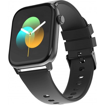 Ambrane Flex 1.69inch Lucid display and SPO2 Smartwatch Black Strap