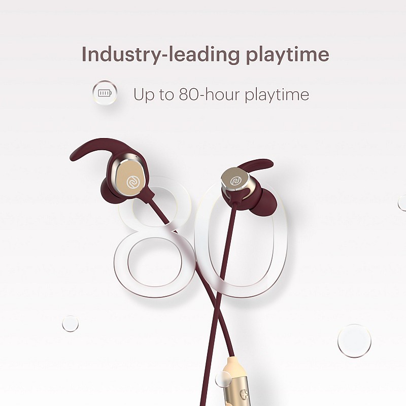 Noise Flair XL with 80hrs of playtime, ESR, Instacharge and Bluetooth v5.2 Bluetooth Headset  (Burgundy, In the Ear)