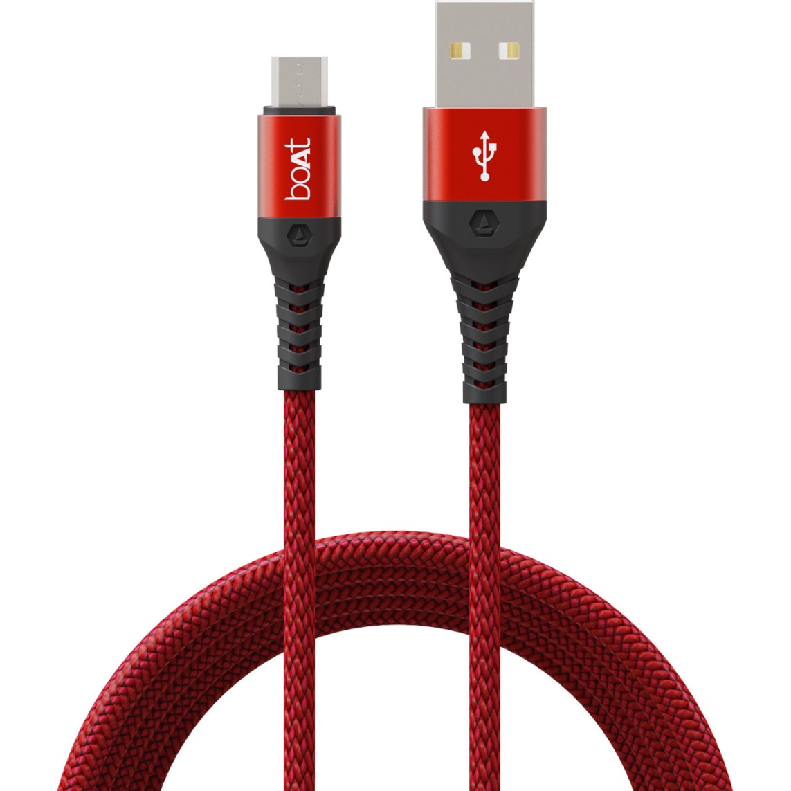 boAt Micro USB Cable 2 A 1.5 m Micro USB 550 (Compatible with Laptop, Mobile, Tablet, Martian Red)