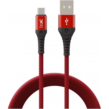 boAt Micro USB Cable 2 A 1.5 m Micro USB 550  (Compatible with Laptop, Mobile, Tablet, Martian Red)
