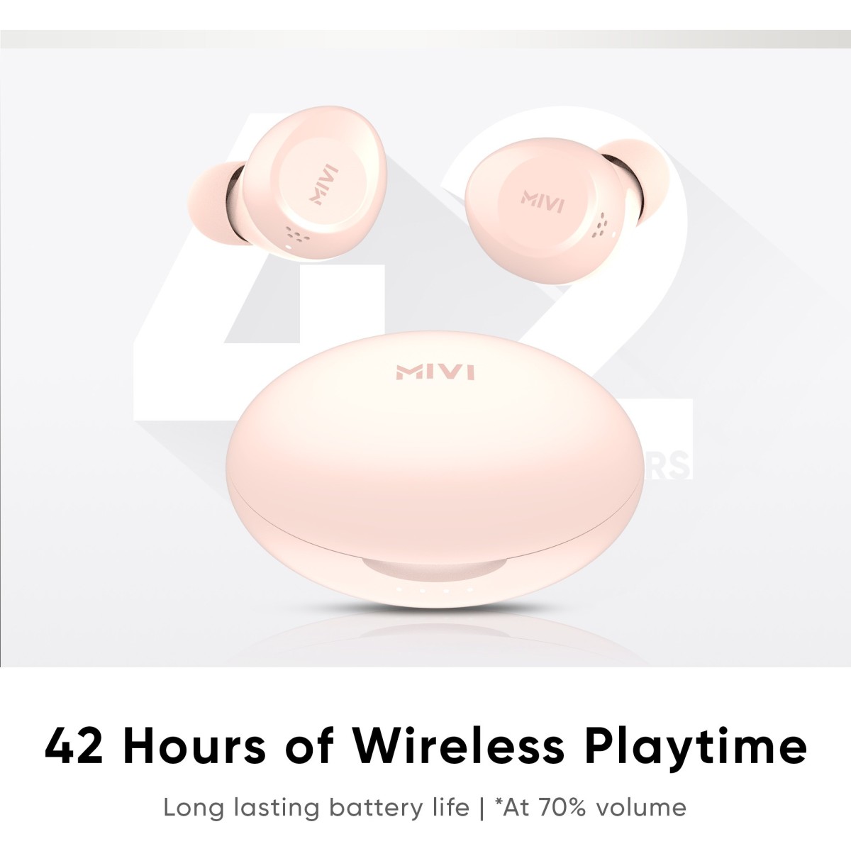 Mivi DuoPods M30 earbuds pink