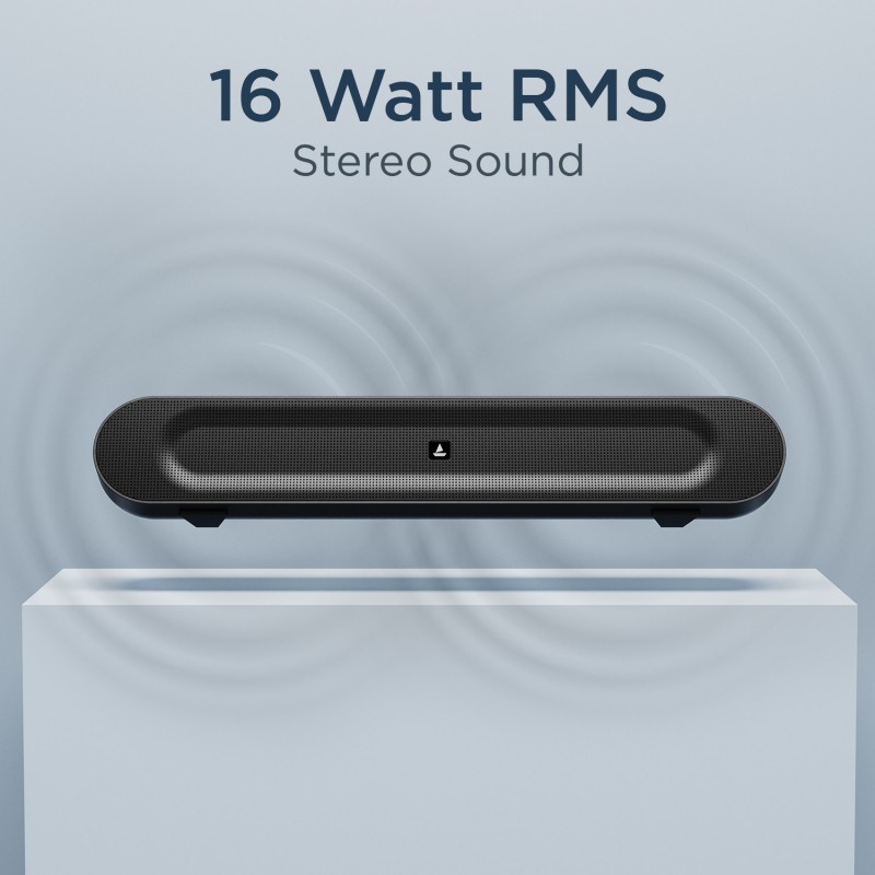 boAt Bar 553 with Stereo Sound 16 W Bluetooth Soundbar (Pitch Black, Mono Channel) boAt Bar 553 with Stereo Sound 16 W Bluetooth Soundbar (Pitch Black, Mono Channel)