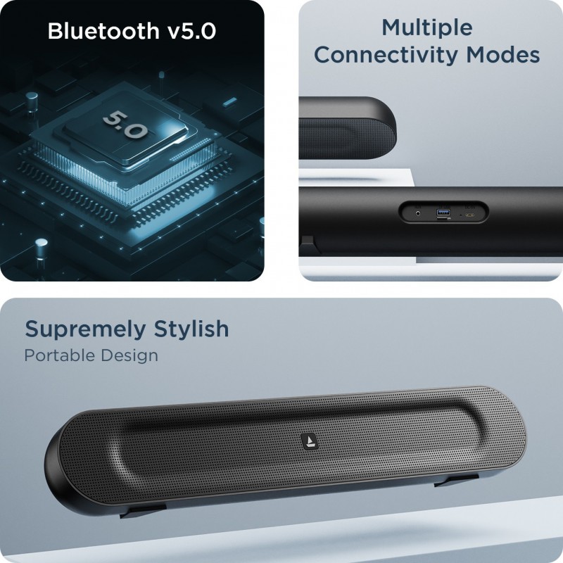 boAt Bar 553 with Stereo Sound 16 W Bluetooth Soundbar (Pitch Black, Mono Channel) boAt Bar 553 with Stereo Sound 16 W Bluetooth Soundbar (Pitch Black, Mono Channel)