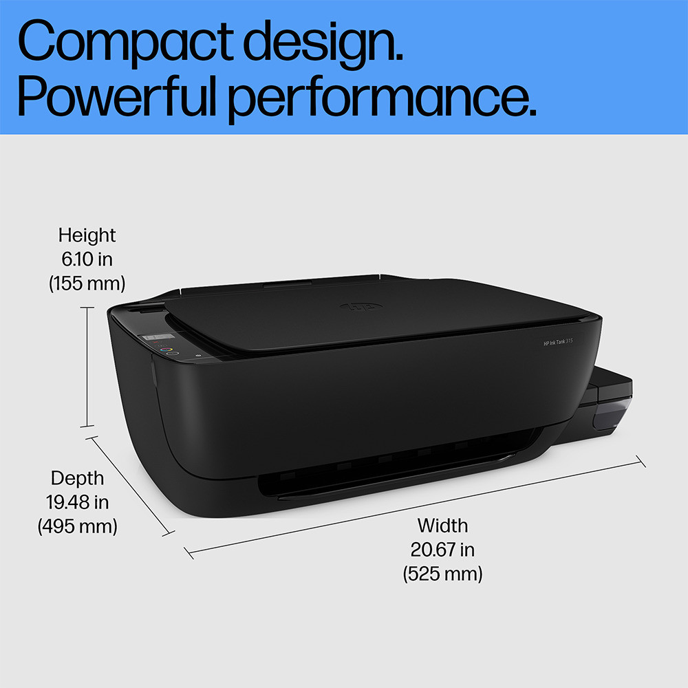 HP 315 Multi-function Color Ink Tank Printer (Color Page Cost: 20 Paise | Black Page Cost: 10 Paise)