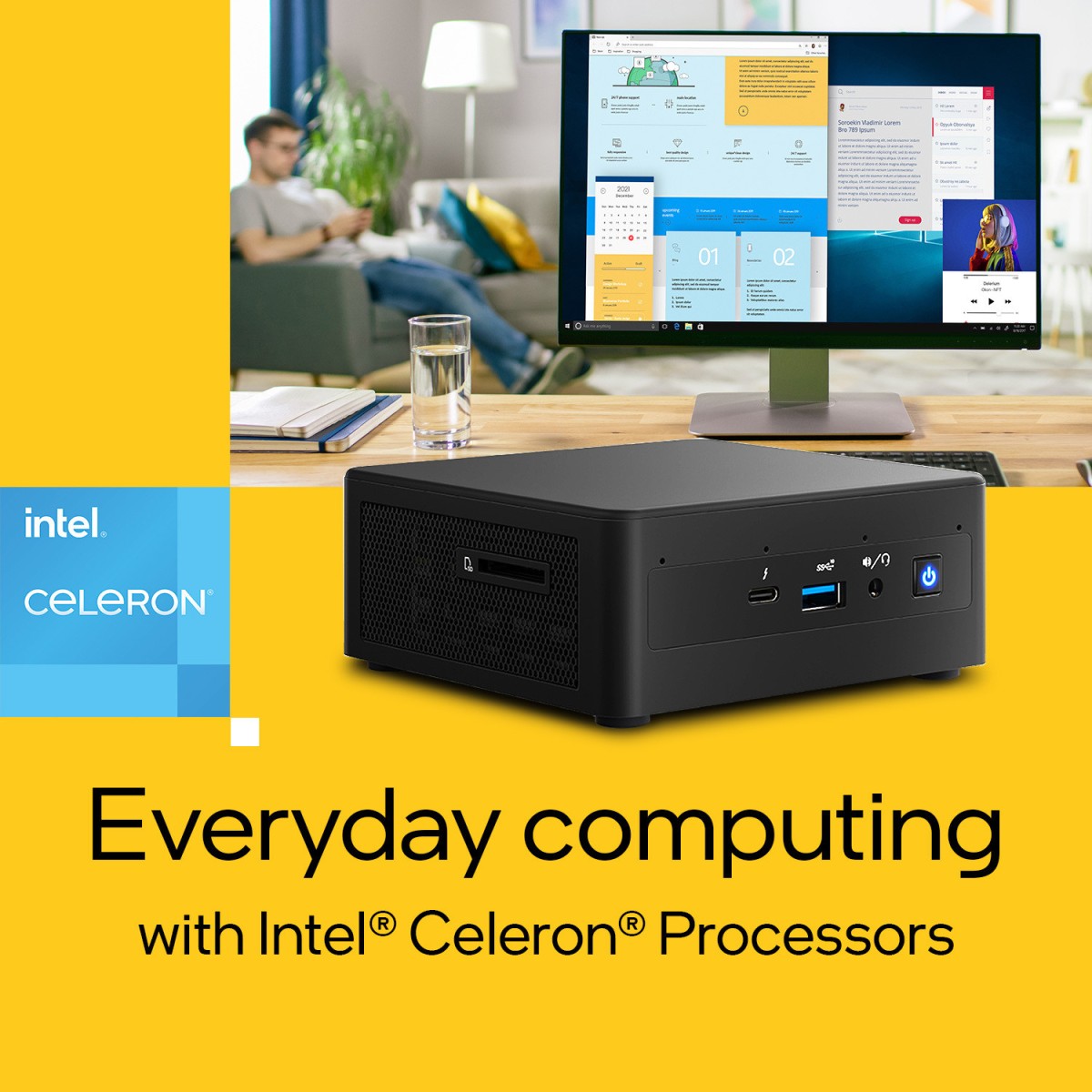 Intel BNUC11ATKC20RA1 - Windows 11, Intel, Celeron 4505, 4 GB DDR4, 64 GB eMMC Mini PC