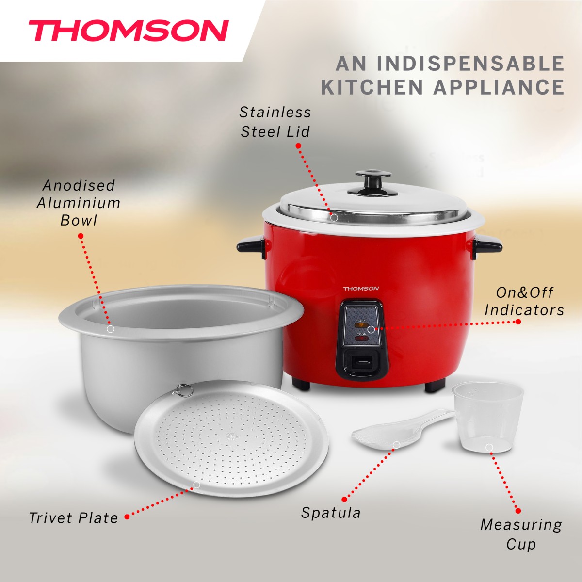 Thomson Primo Electric Rice Cooker (1.5 L, Multicolor)