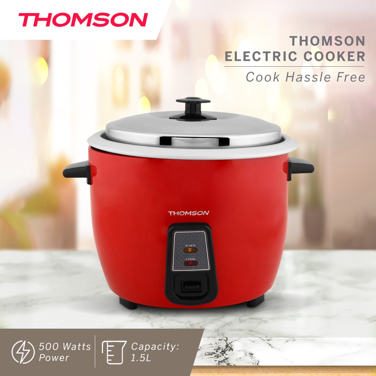 Thomson Primo Electric Rice Cooker (1.5 L, Multicolor)