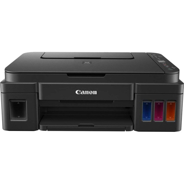 Canon PIXMA Mega Efficient G3012 Multi-function WiFi Color Ink Tank Printer (Color Page Cost: 0.21 Rs. | Black Page Cost: 0.09 Rs. | Borderless Printing) with 2 additional Black Ink Bottles