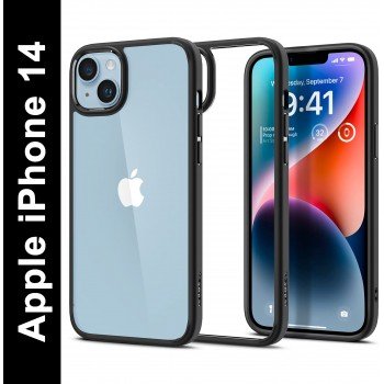 Spigen Ultra Hybrid Back Cover for Apple iPhone 14  (Black, Shock Proof, Pack of: 1)