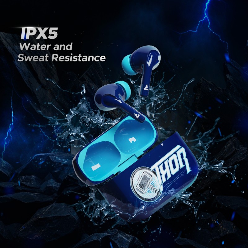 boAt Airdopes 161 Thor Edition w/ 40 HRS Playback, ASAP Charge & IPX5 Rating Bluetooth (Electric Blue, True Wireless) boAt Airdopes 161 Thor Edition w/ 40 HRS Playback, ASAP Charge & IPX5 Rating Bluetooth (Electric Blue, True Wireless)