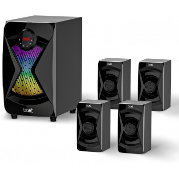 boAt 1500 Pro with Dynamic RGB LEDs, EQ Modes & Master Remote Control 80 W Bluetooth Home Theatre  (Space Black, 4.1 Channel)