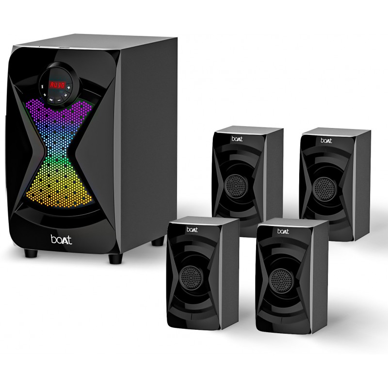 boAt 1500 Pro with Dynamic RGB LEDs, EQ Modes & Master Remote Control 80 W Bluetooth Home Theatre (Space Black, 4.1 Channel) boAt 1500 Pro with Dynamic RGB LEDs, EQ Modes & Master Remote Control 80 W Bluetooth Home Theatre (Space Black, 4.1 Channel)