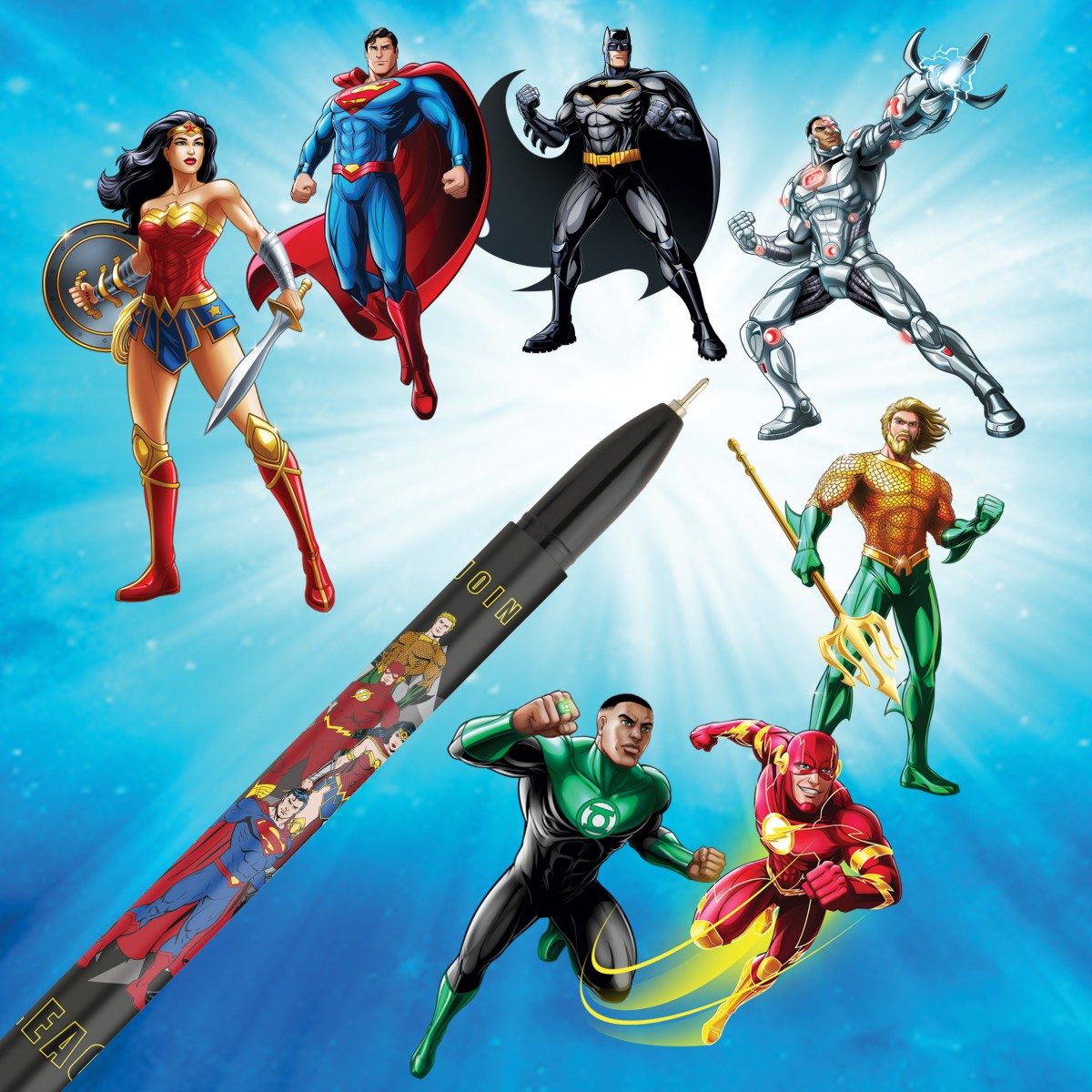 Justice League SuperHero (Superman,Batman,Wonder Woman,The Flash,Cyborg,Aquaman,Green Lantern) Ball Pen