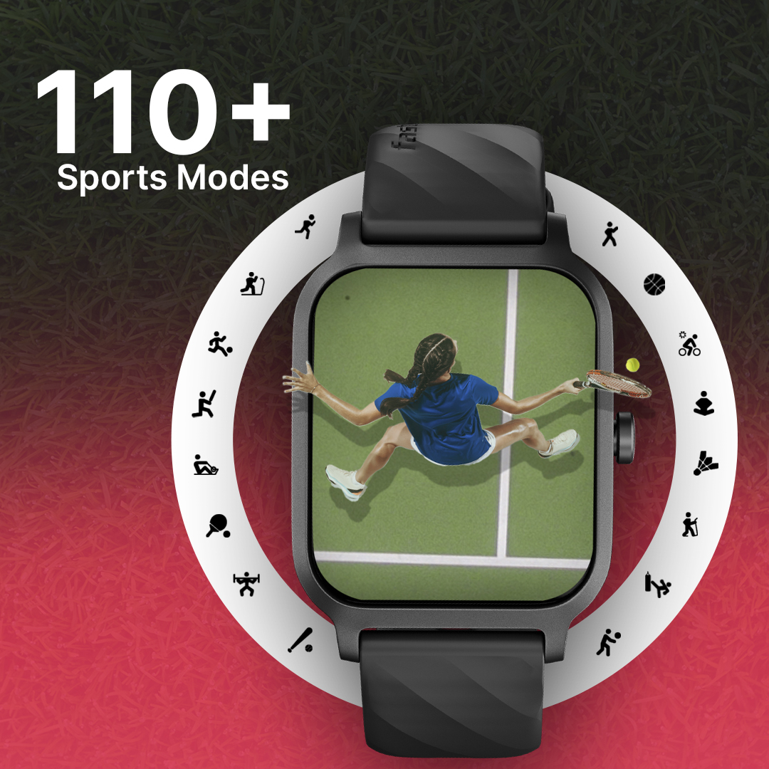 Fastrack Revoltt FS1|1.83 Display|BT Calling|Fastcharge|110+ Sports Mode|200+ WatchFaces Smartwatch (Teal Strap, Free Size)