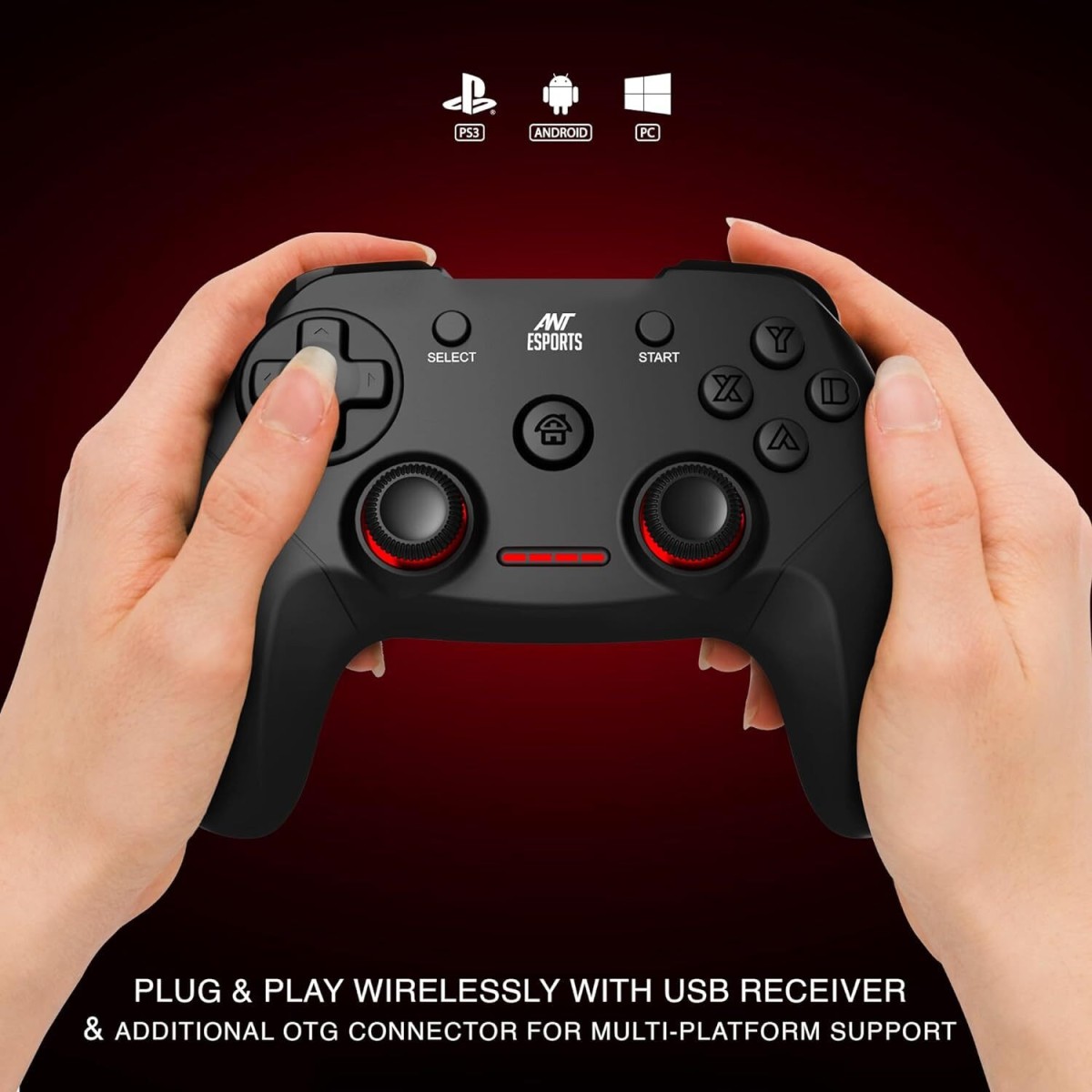 Ant Esports GP300 Pro V2 Wireless Gaming controller, Compatible for PC & Laptop Bluetooth  Gamepad