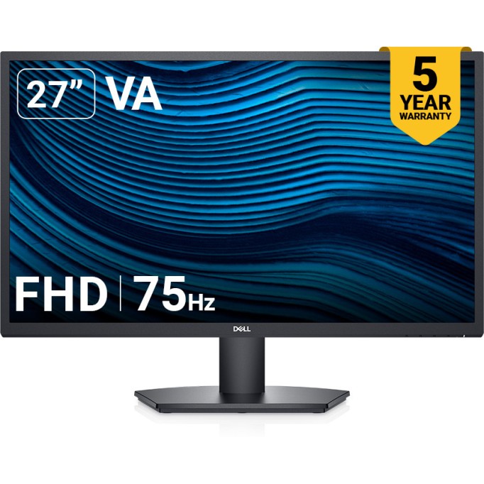 DELL SE-Series 68.58 cm (27 inch) Full HD LED Backlit VA Panel with 5-Years warranty, Brightness: 250 cd/m,Contrast Ratio 3000:1, HDMI & VGA, Tilt adjustment Monitor (SE2722H)