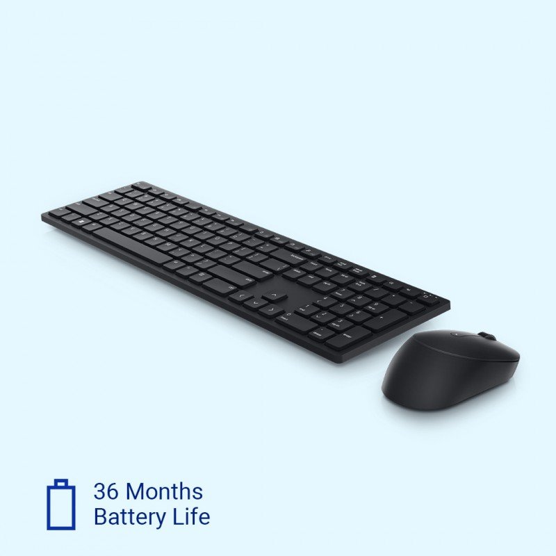 Dell KM5221W Pro Wireless USB Keyboard and Mouse Set Quiet Keyboard, Full-Sized Keyboard, Ambidextrous Mouse Black Dell KM5221W Pro Wireless USB Keyboard and Mouse Set Quiet Keyboard, Full-Sized Keyboard, Ambidextrous Mouse Black