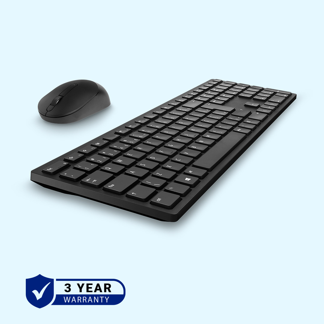 Dell KM5221W Pro Wireless USB Keyboard and Mouse Set Quiet Keyboard, Full-Sized Keyboard, Ambidextrous Mouse Black