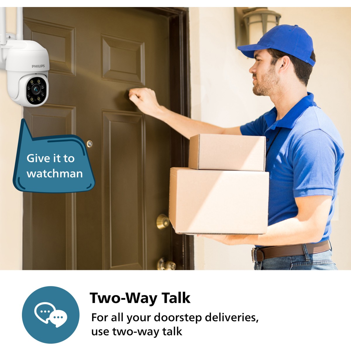 PHILIPS HSP 3800, 2MP, Color Night Vision, 2-Way Talk, Weatherproof WiFi CCTV Outdoor Security Camera (128 GB, 4 Channel)