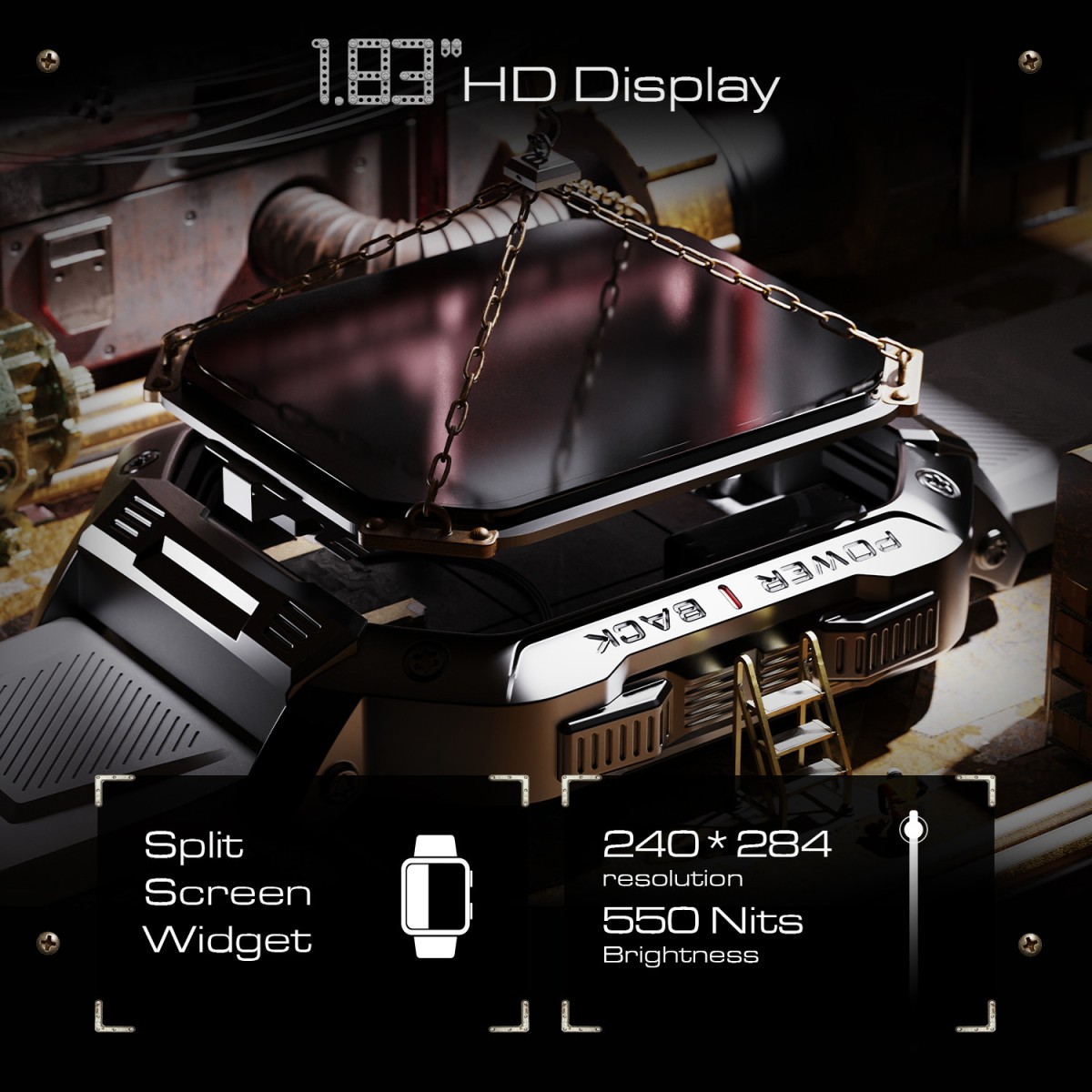 boAt Wave Force with 1.83 inch HD Display and Bluetooth Calling Smartwatch (Cool Grey Strap, Free Size)