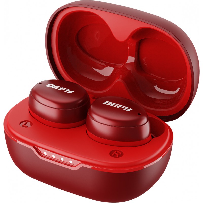 DEFY GravityX with 20 Hours Playback, ENC Technology & Beast Mode Bluetooth  (Ruby Red, In the Ear)